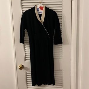Vintage double breasted wool dress with pockets and pleats!